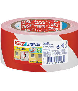 Fita Adesiva PVC Sinalização Amarelo / Preto Tesa 50mmx33mts