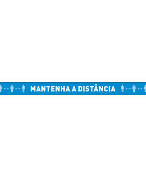 Sinalética MANTENHA A DISTÂNCIA Vinil Chão 1000x100mm