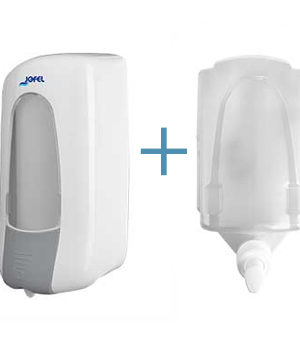 Saboneteira Plastica Branca+Gel Higienizante (Recarga)1L1un