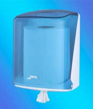 Dispensador Toalhas Rolo Extração Central Azul