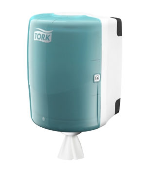 Dispensador Toalhas Mao Rolo TORK W2 Branco / Turqueza