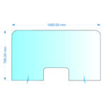 Resguardo de Atendimento Acrilico Cristal 140x80cm