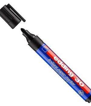 Marcador Fino p / Sacos Colheita Sangue Edding 30 Preto  PVC 10u