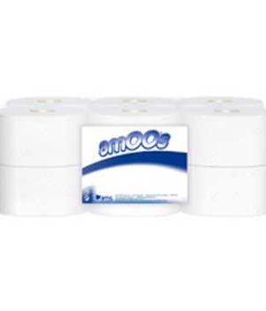 Papel Higiénico (Jumbo) 180mts 2Fls Ø76mm Amoos-12un